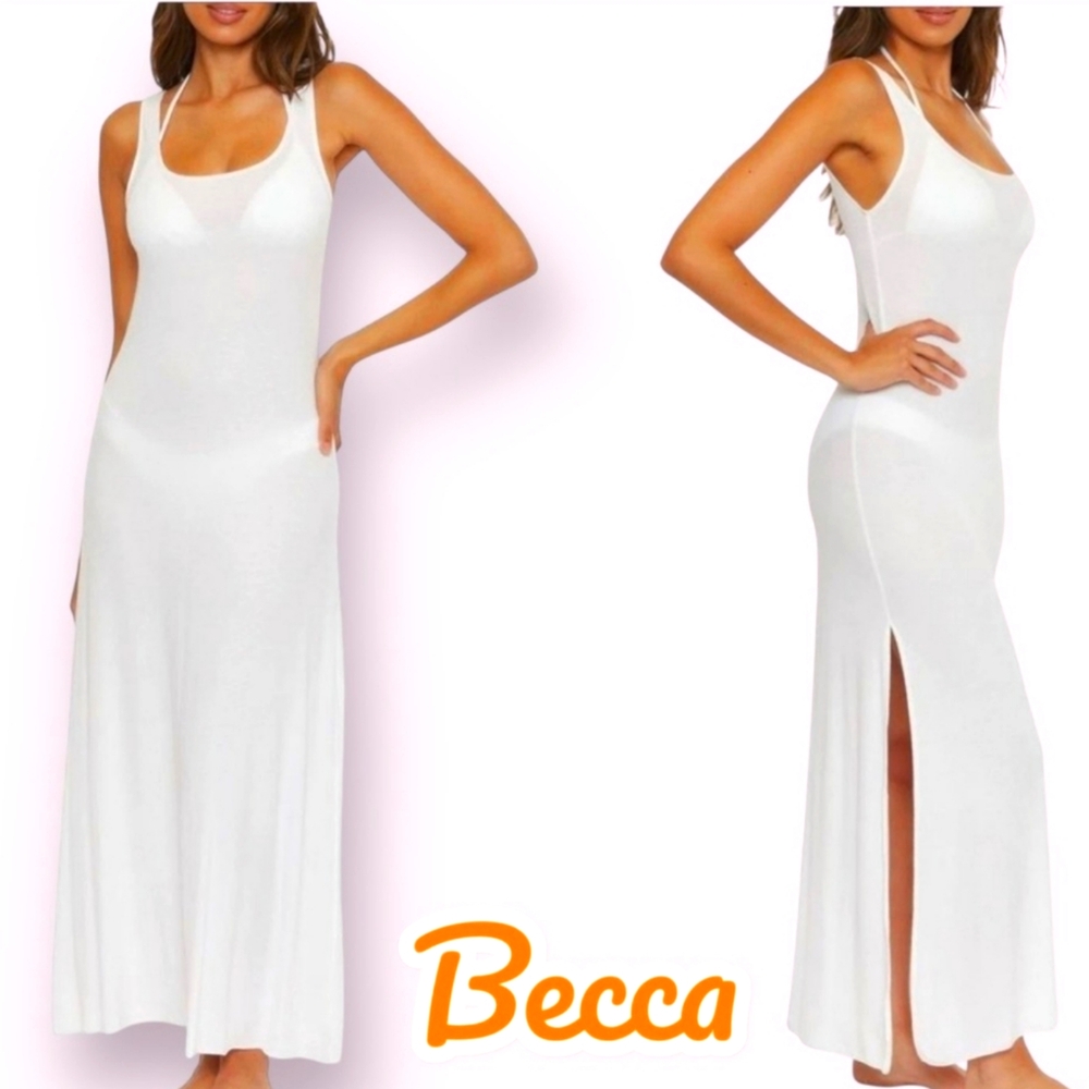 NWT Becca By Rebbeca White Maxi Tank Dress, Size Medium